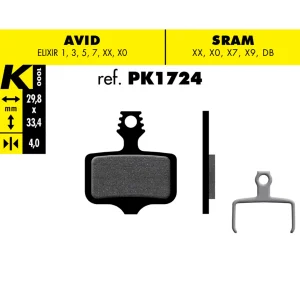 Pastas de frenos PK1724 – Avid Elixir – Sram Level, T, TL, Force | K1000 COMPONENTES Bicigangas® - Pedalea sin parar